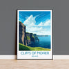 Cliffs of Moher Poster, Travel Print of Cliffs of Moher, Ireland, Travel Gift