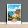 Dorset Travel Print, Travel Poster of Dorset, England, Dorset Coast Art, Dorset Gift, Wall Art Print