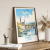 Zurich Travel Poster, Travel Print of Zurich, Switzerland, Swiss Art, Zurich Gift, Wall Art Print