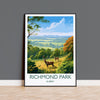 Richmond Park Travel Print, Travel Poster of Richmond Park, Surrey, London,England, London Art, London Gift, Wall Art Print