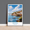 Devon Travel Poster, Devon Travel Print, England, Devon Art, Devon Gift, Wall Art Print