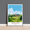 Burgundy Poster, Travel Print of Burgundy, Wine Region, France, Europe, Travel Gift