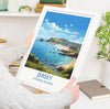 Jersey Travel Print, Travel Poster of Jersey, Jersey Gift, Channel Islands, Wall Art Print