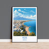 Kos Travel Print, Travel Poster of Kos, Greece Gift, Greek Islands Art, Kos Gift, Wall Art Print