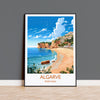 Algarve Travel Print, Travel Poster of Algarve, Portugal, Algarve Art, Algarve Gift, Wall Art Print