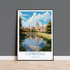 Cambridge Travel Print, Travel Poster of Cambridge, Cambridgeshire, England, Cambridge Art, UK Gift, Wall Art Print