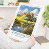 Alnwick Castle Travel Print, Travel Poster of Alnwick Castle, Northumberland, England, Alnwick Castle Gift, Wall Art Print