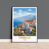 Marbella Travel Print, Travel Poster of Marbella, Spain, Marbella Art, Marbella Gift, Wall Art Print