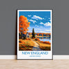 New England Poster, Travel Print of New England, New England State, USA, Travel Gift