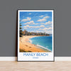 Manly Beach Poster, Travel Print of Manly Beach, Sydney, New South Wales, Australia, Travel Gift