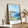 Guernsey Travel Print, Travel Poster of Guernsey, Guernsey Gift, Channel Islands, Wall Art Print