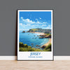 Jersey Travel Print, Travel Poster of Jersey, Jersey Gift, Channel Islands, Wall Art Print