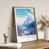 Mont Blanc Travel Poster, Travel Print of Mont Blanc, Mont Blanc Gift, Alps Art, Mount Blanc Gift, Wall Art Print