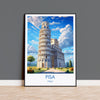 Pisa Travel Poster, Travel Print of Pisa, Italy, Pisa Art, Pisa Gift, Wall Art Print