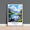 Keswick Travel Poster, Keswick Travel Print, England, Cumbria Art, Keswick Gift, Wall Art Print