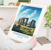 Stonehenge Travel Print, Travel Poster of Stonehenge, England, Wiltshire, Stonehenge Gift, Wall Art Print