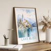 Lake Bled Print, Travel Poster of Lake Bled, Slovenia, Slovenia Gift, Travel Watercolour Gift