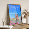 Krakow Travel Print, Travel Poster of Krakow, Poland, Krakow Gift, Poland Wall Art