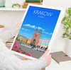 Krakow Travel Print, Travel Poster of Krakow, Poland, Krakow Gift, Poland Wall Art