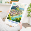 Salzburg Poster, Travel Print of Salzburg, Austria, Salzburg Gift, Travel Watercolour Gift