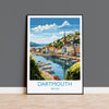 Dartmouth Travel Poster, Dartmouth Travel Print, England, Devon Art, Devon Gift, Wall Art Print