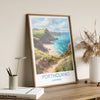 Porthcurno Travel Poster, Travel Print of Porthcurno, England, Cornwall Art, Porthcurno Gift, Cornwall Gift, Wall Art Print