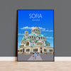 Sofia Travel Print, Travel Poster of Sofia, Bulgaria, Sofia Cityscape, St Alexander Nevsky Cathedral, Sofia Gift