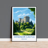 Windsor Castle Travel Print, Travel Poster of Windsor Castle, Berkshire, England, Windsor Castle Gift, Wall Art Print