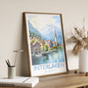 Interlaken Poster, Travel Print of Interlaken, Switzerland, Interlaken Gift, Travel Watercolour Gift