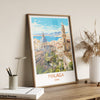 Malaga Travel Print, Travel Poster of Malaga, Spain, Malaga Art, Malaga Gift, Wall Art Print