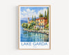 Lake Garda Print, Travel Poster of Lake Garda, Italy, Lake Garda Gift, Travel Watercolour Gift