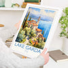 Lake Garda Watercolour Print, Travel Poster of Lake Garda, Italy, Lake Garda Gift, Travel Watercolour Gift