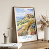 Tuscany Watercolour Print, Travel Poster of Tuscany, Italy, Tuscany Gift, Travel Watercolour Gift