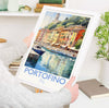 Portofino Poster, Travel Print of Portofino, Italy, Portofino Gift, Travel Watercolour Gift