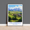 Stellenbosch Print, Travel Poster of Stellenbosch, Wine Region, South Africa, Travel Gift