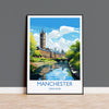 Manchester Travel Print, Travel Poster of Manchester, Lancashire, Manchester Gift, Manchester Art, Lancashire Poster