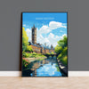 Manchester Travel Poster, Travel Print of Manchester, Lancashire, Manchester Gift, Manchester Art, Lancashire Poster