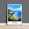 Azores Travel Print, Travel Poster of Azores , Atlantic Ocean, Azores Gift, Wall Art Print