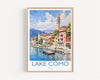 Lake Como Poster, Travel Print of Lake Como, Italy, Venice Gift, Travel Watercolour Gift