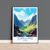 Scafell Pike Travel Poster, Scafell Pike Travel Print, England, Cumbria Art, Scafell Pike Gift, Lake District, Wall Art Print