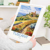 Tuscany Watercolour Print, Travel Poster of Tuscany, Italy, Tuscany Gift, Travel Watercolour Gift