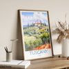 Tuscany Travel Print, Travel Poster of Tuscany, Italy, Tuscany Gift, Travel Watercolour Gift