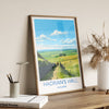 Hadrians Wall Travel Print, Travel Poster of Hadrians Wall , Northumberland, Hadrians Wall Gift, Northumberland Art,