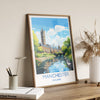 Manchester Travel Print, Travel Poster of Manchester, Lancashire, Manchester Gift, Manchester Art, Lancashire Poster