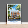 Hampstead Travel Poster, Travel Print of Hampstead, London Poster, Hampstead Gift, Hampstead Art, London Art UK Travel Gift