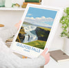 Gullfoss Falls Travel Print, Travel Poster of Gullfoss Falls, Iceland Gift, Iceland Art, Gullfoss Falls Gift, Wall Art Print