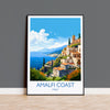 Amalfi Coast Travel Print, Travel Poster of Amalfi Coast, Italy Poster, Amalfi Coast Gift, Sorrento Art, Italy Art Travel Gift