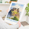 Edinburgh Travel Print, Travel Poster of Edinburgh, Scotland, Edinburgh Gift, Travel Watercolour Gift