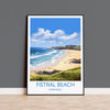 Fistral Beach Travel Poster, Travel Print of Cornwall, England, Cornwall Art, Fistral Beach Gift, Wall Art Print