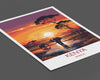 Kenya Travel Print, Travel Poster of Kenya, Kenya Gift, Kenya Sunset Africa, Africa Art Gift, Wall Art Print